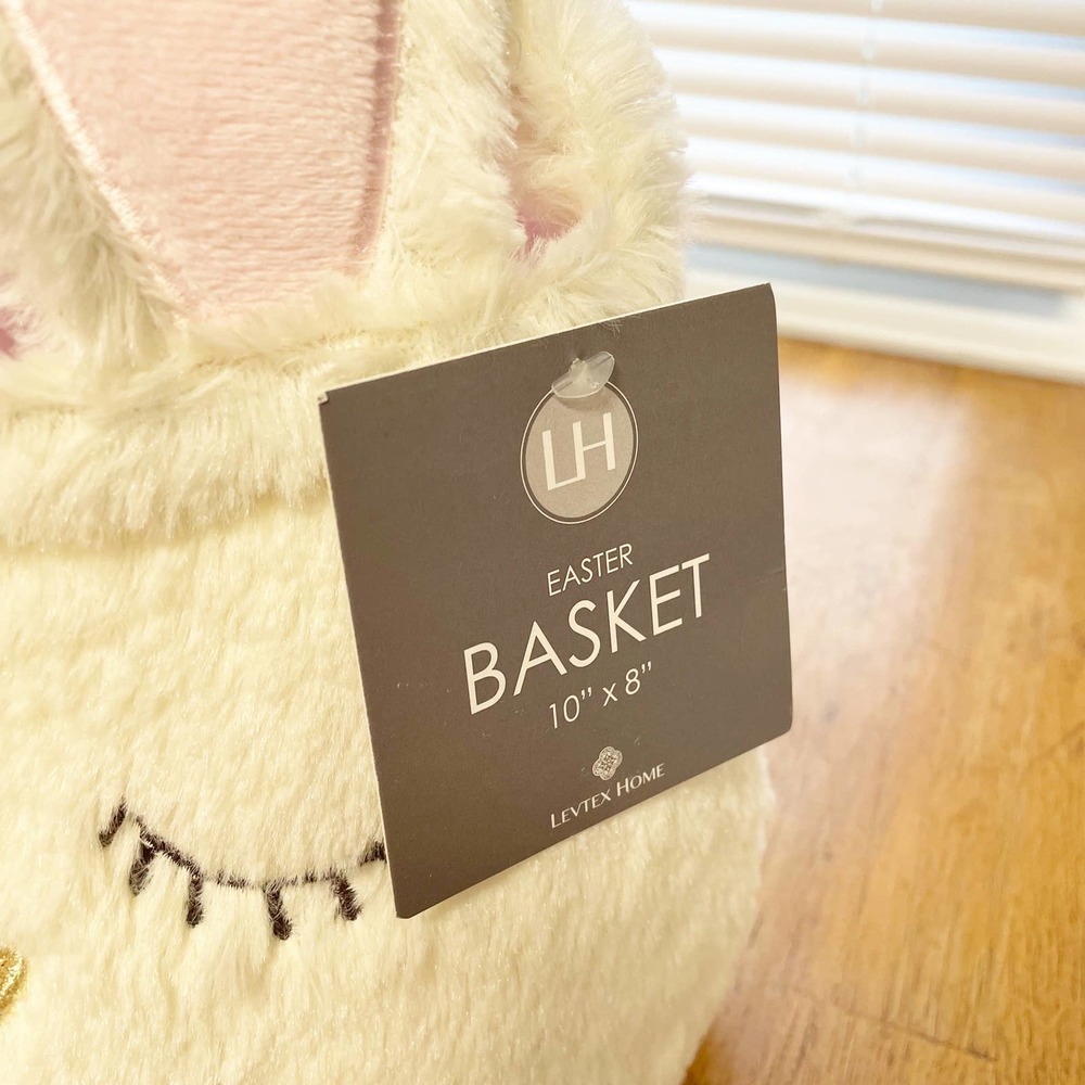Levtex Cream and Pink Bunny Easter Basket - Picture 3 of 6